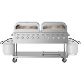 72 in. Commercial Outdoor Propane Gas Grill with Two 36 in. Pizza Ovens in Stainless-Steel, ETL Listed (CGKIT7-P36P36)